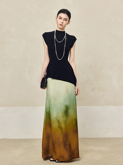 HECO Shoulder Sleeveless Oblique Hem Top - SABO.