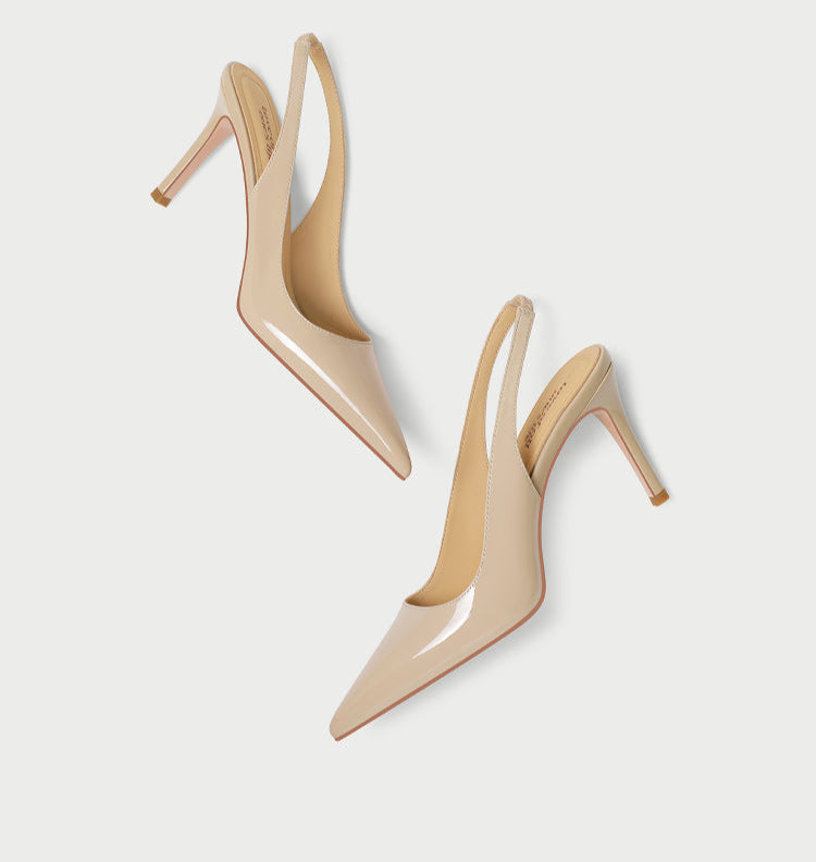 Pjjuu Nude Patent Leather French Stunning Sandals - TEMP