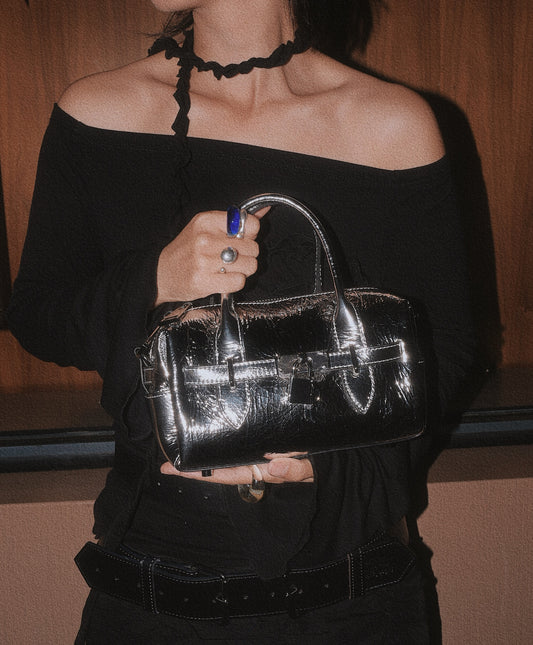 IUBALLET Elegant One-shoulder Black Small Leather Bag - PEACE.