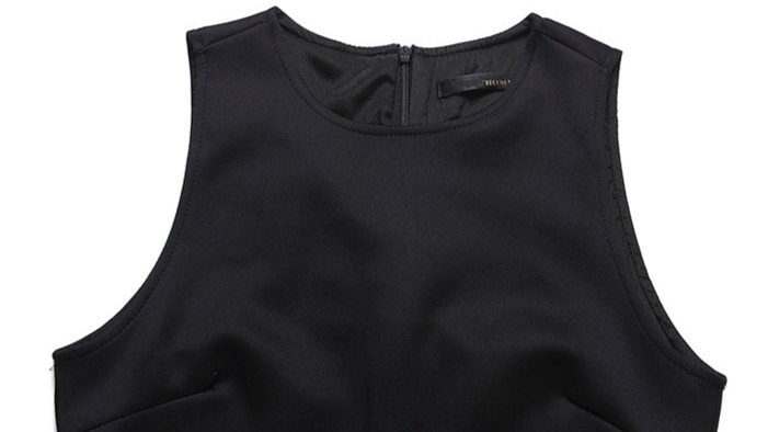 DOLLY Elegant Retro Style Crew Neck Sleeveless Slim Fit High Waist Dinner Dress-KIRSTEN