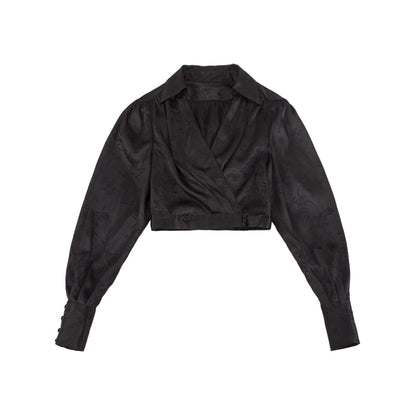 Le Palais Vintage High End sleeveless stain wrapped shirt tassel  sexy long black dress-Alora