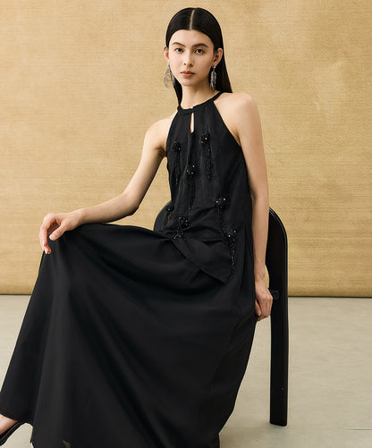 HECO Chinese Handmade Rose Fake Two-Piece Dress  - WORK.