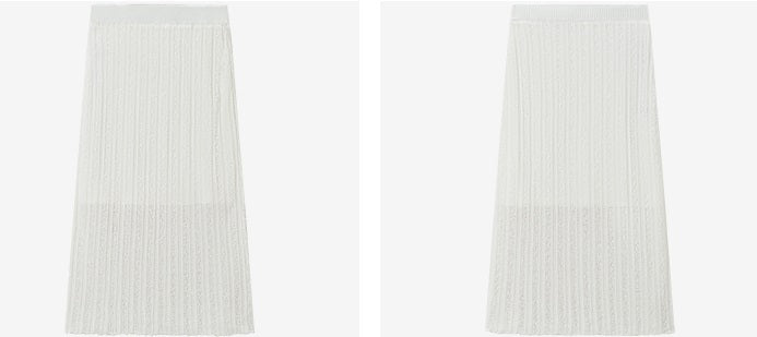 COMME MOI  women's cut-out raw edge knitted straight skirt - NAOMI.