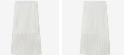 COMME MOI  women's cut-out raw edge knitted straight skirt - NAOMI.