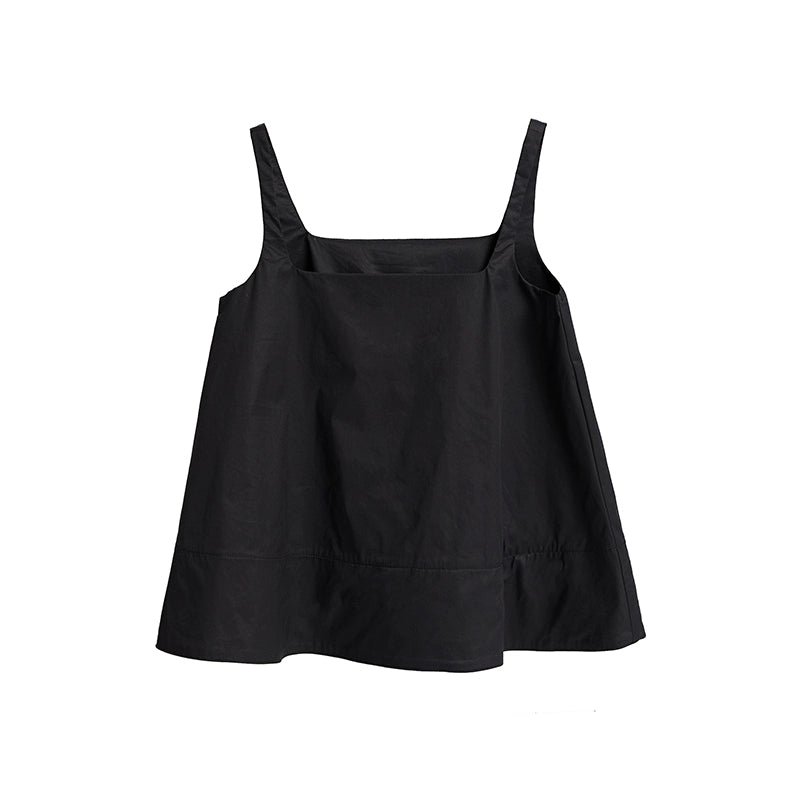 TINY IN double-sleeved vest two-piece women's two wear black Top-LIGHT