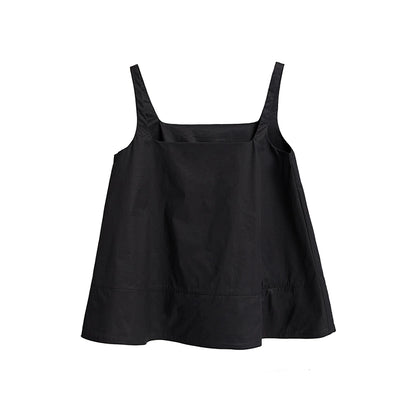 TINY IN double-sleeved vest two-piece women's two wear black Top-LIGHT