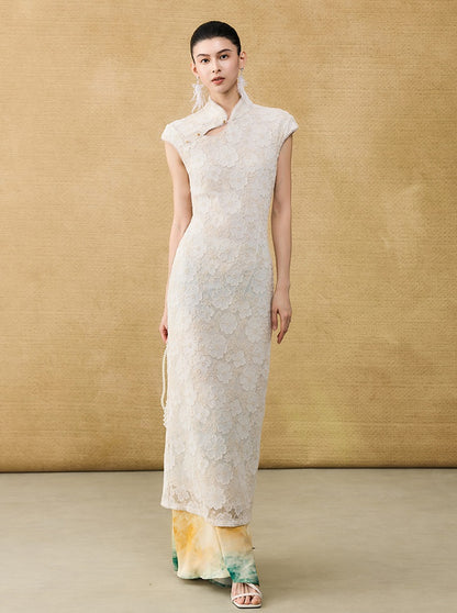 HECO new Chinese temperament flower embroidery cheongsam skirt - TAST.