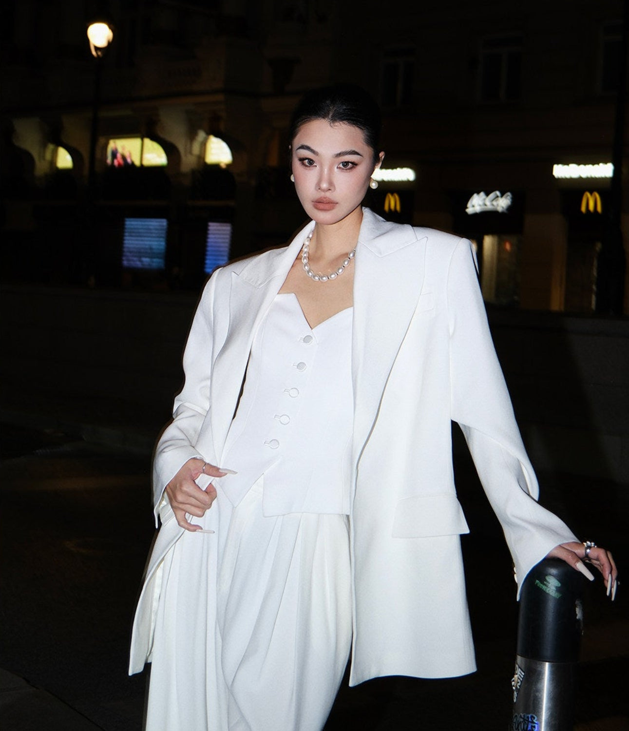 MEI SANGUAN BRIAR V-Neck Bandeau & Wide-Leg Pants Suit-BRIAR