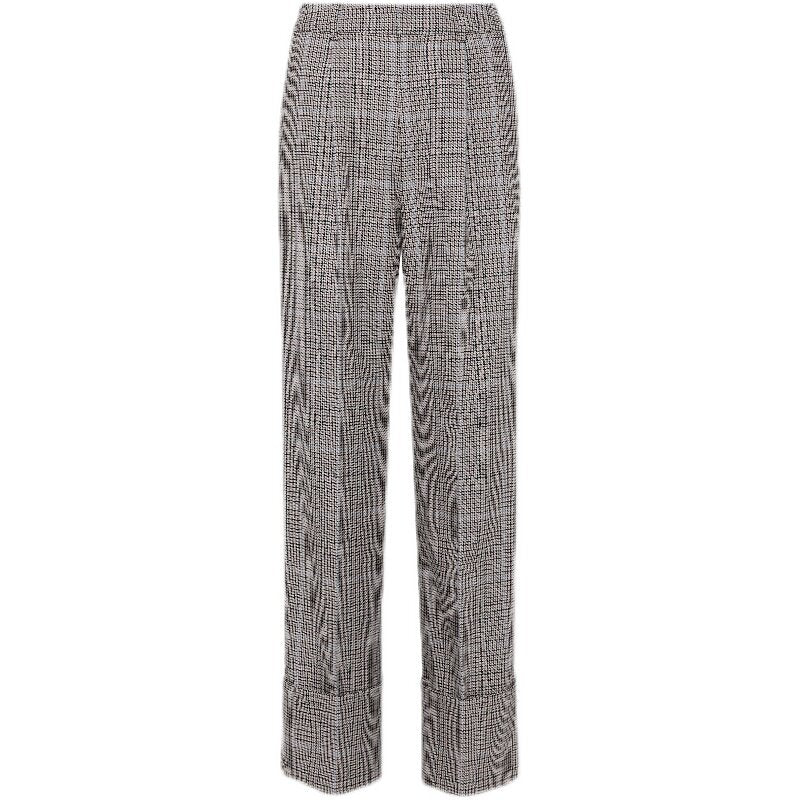 SERRER Plaid wool straight leg high-waisted pants - MASON.