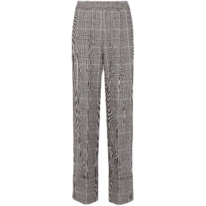SERRER Plaid wool straight leg high-waisted pants - MASON.