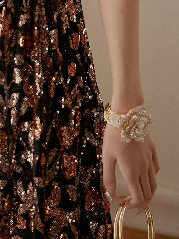 DOLLY Elegant Gold/Sliver Diamond Flower Design Bracelets-LUCY