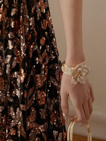 DOLLY Elegant Gold/Sliver Diamond Flower Design Bracelets-LUCY