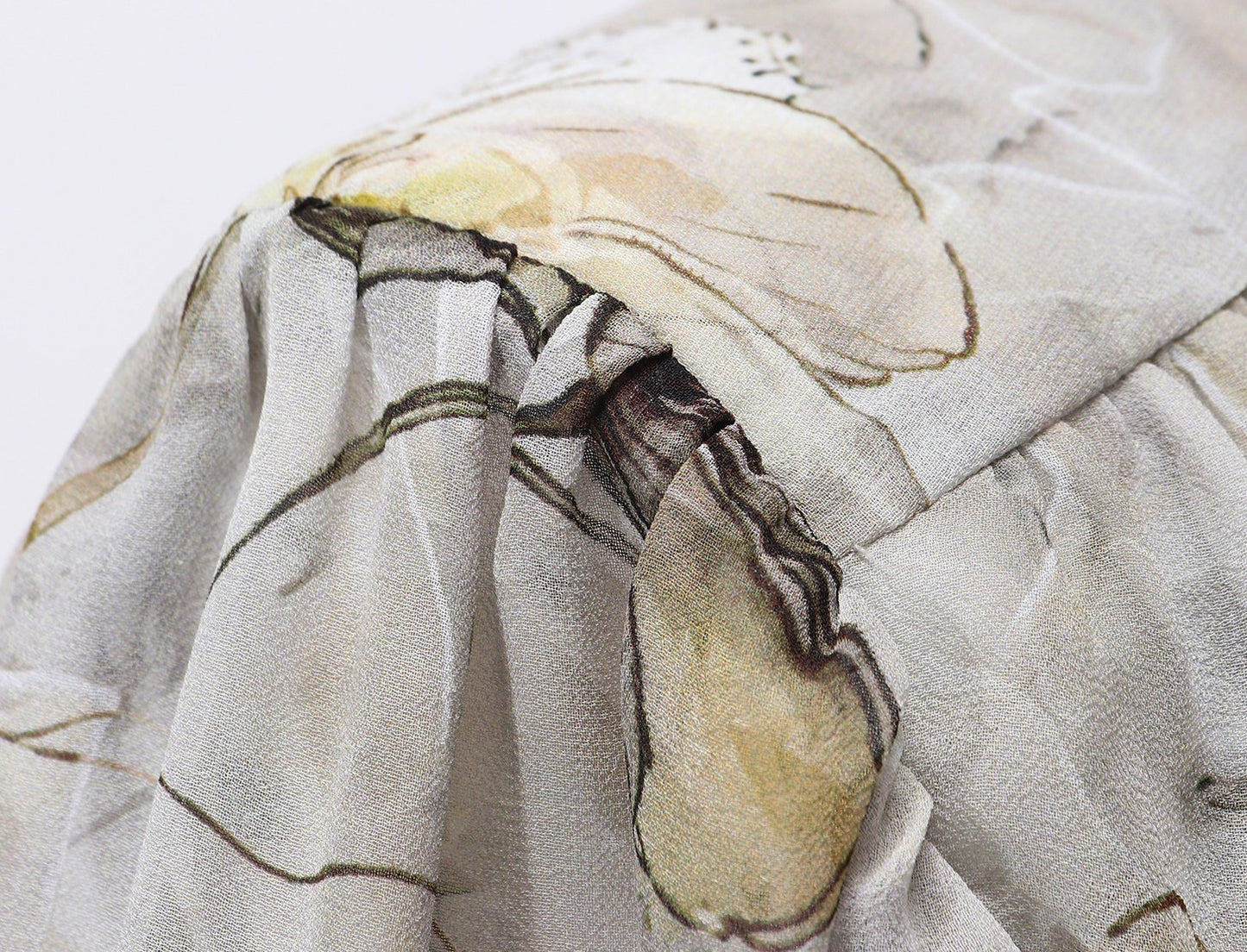 WANGXO | Silky Drape Smooth Georgette Vine-Inspired Geometric Print Entwined Twisted Shirt  -LYRA