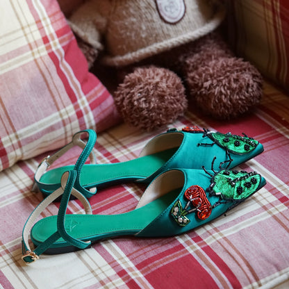 B-FEI Spring/Summer Pointed-Toe Embossed Sandals-POICH.
