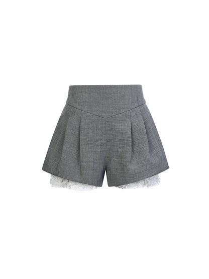 FAME Rococo embroidered trim shorts slacks - KAMAU