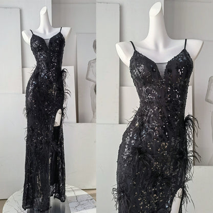 DOLLY Elegant Sleeveless Embroidery High Waist Long Fishtail Cocktail Dress-ZETA