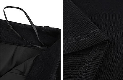 HECO 100% linen drape knitted casual wide-legged black white Pants Women - FINGER.