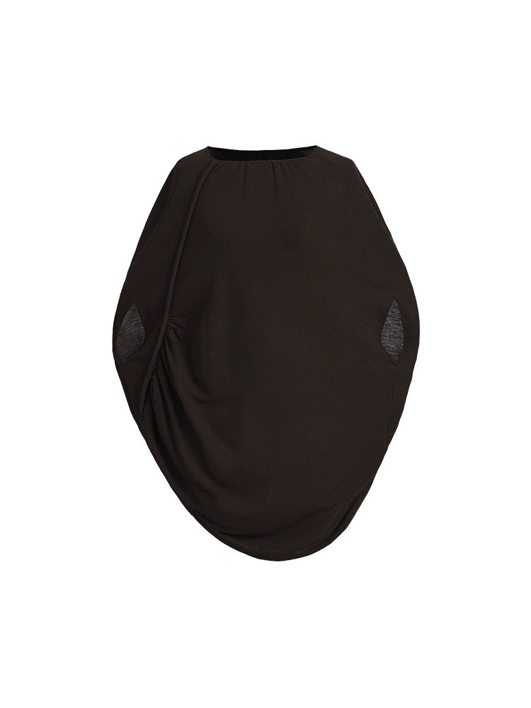 ZHUCHONGYUN irregular shirring loose knitted top--AIHARA.