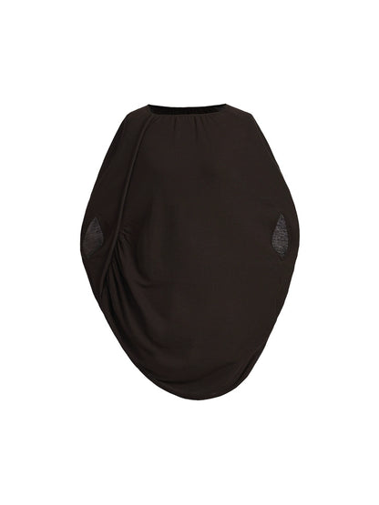 ZHUCHONGYUN irregular shirring loose knitted top--AIHARA.