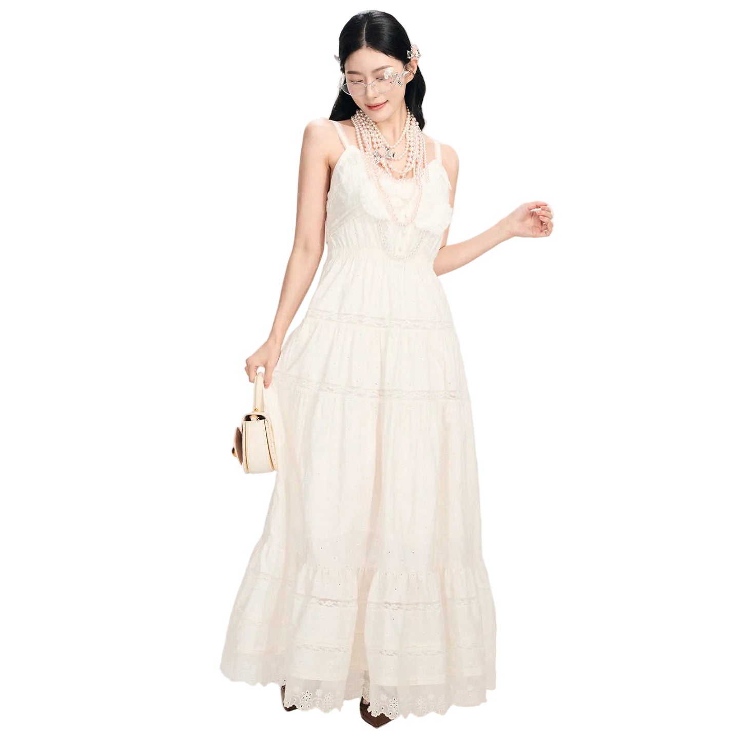 FAME Madeira Embroidered Camisole Maxi Sleeveless Dress - BRYNN.