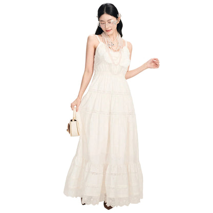 FAME Madeira Embroidered Camisole Maxi Sleeveless Dress - BRYNN.