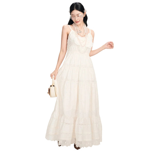 FAME Madeira Embroidered Camisole Maxi Sleeveless Dress - BRYNN.