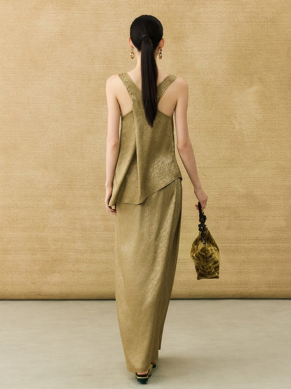 HECO Chinese back cross pearlescent vest top suspenders - COLAR.