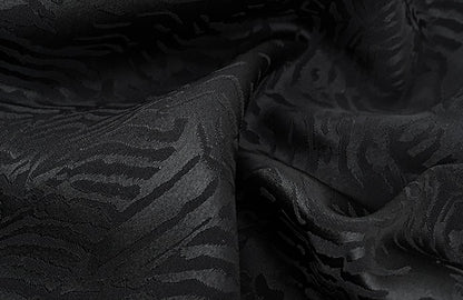 HECO Jacquard Drapy Wide-leg High Waist Casual Black White Pants - COMMAND.