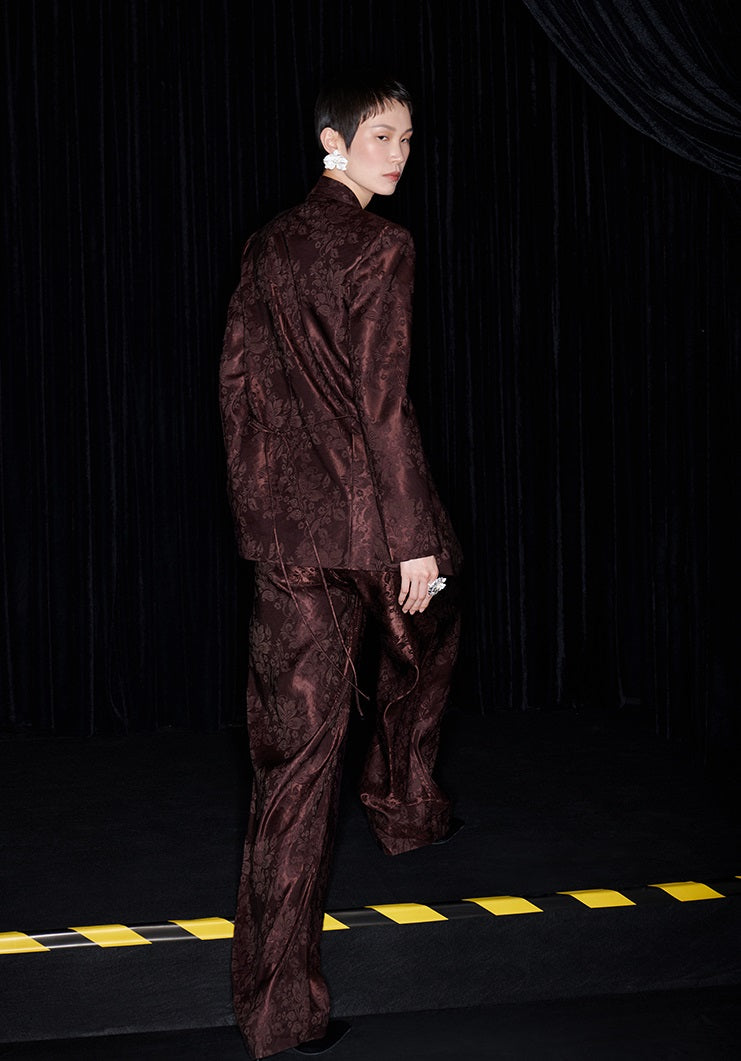 M essential Mackay designer embroidered jacquard pant suit - Buniu.