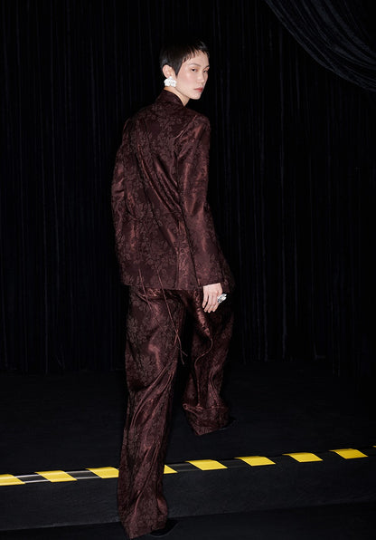 M essential Mackay designer embroidered jacquard pant suit - Buniu.