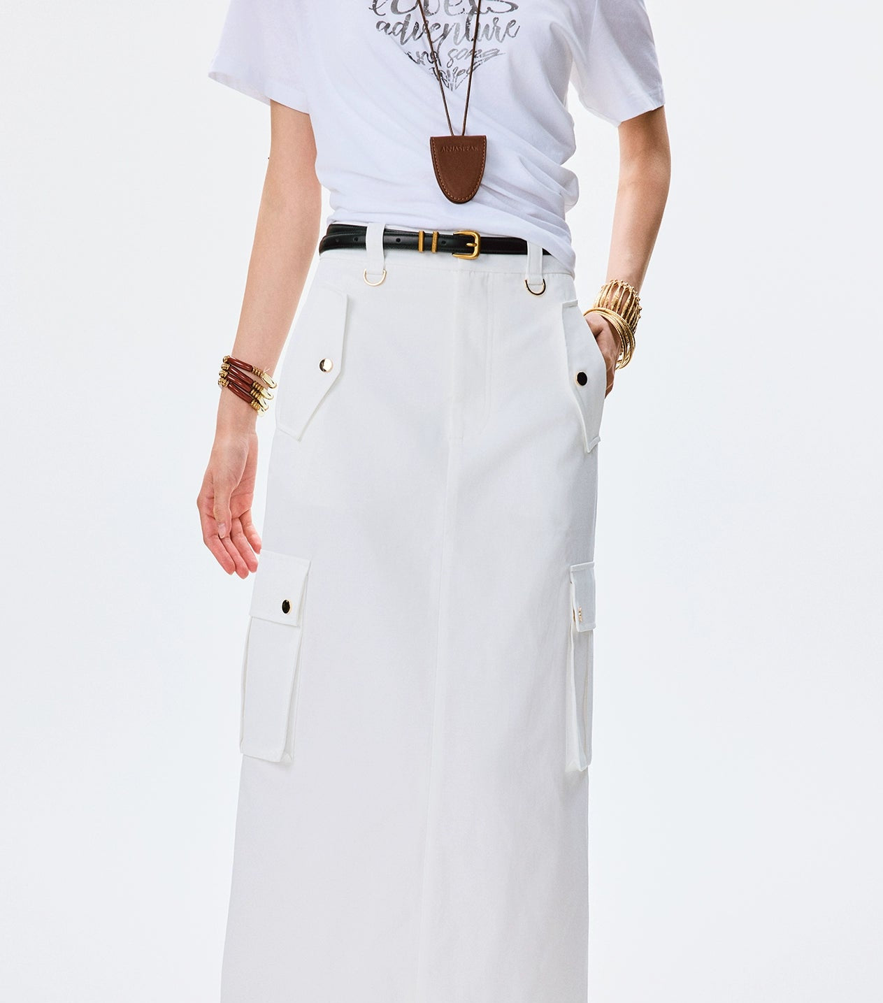 ANNASPEAK High-Waisted A-Line Skirt AS Summer New Style-JUN.