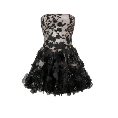 Wardrobes by Chen Luxury Strapless Embroidered Crystal Flower Evening bridal Dress-Florence