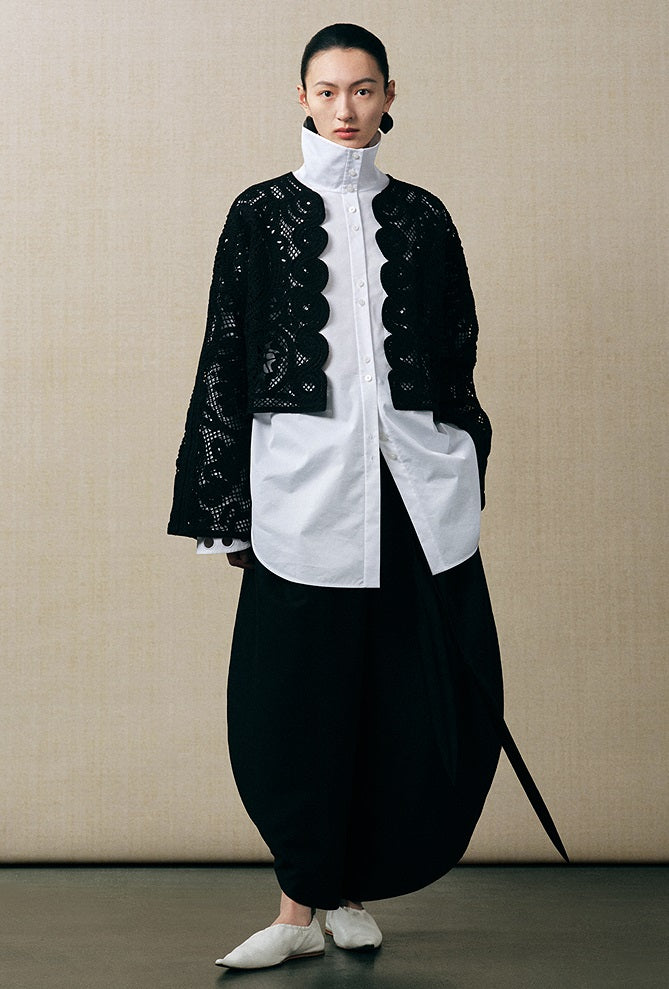 ZHUCHONGYUN loose cocoon-shaped three-dimensional cut wide trousers - FEYRE.