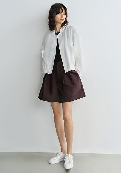 COMME MOI summer women's white cropped waist jacket - ELANOR.