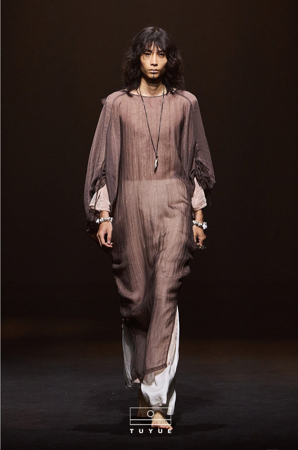 TUYUE light and thin backless double-layer gauze cover Loose robe dress - MAXINE.