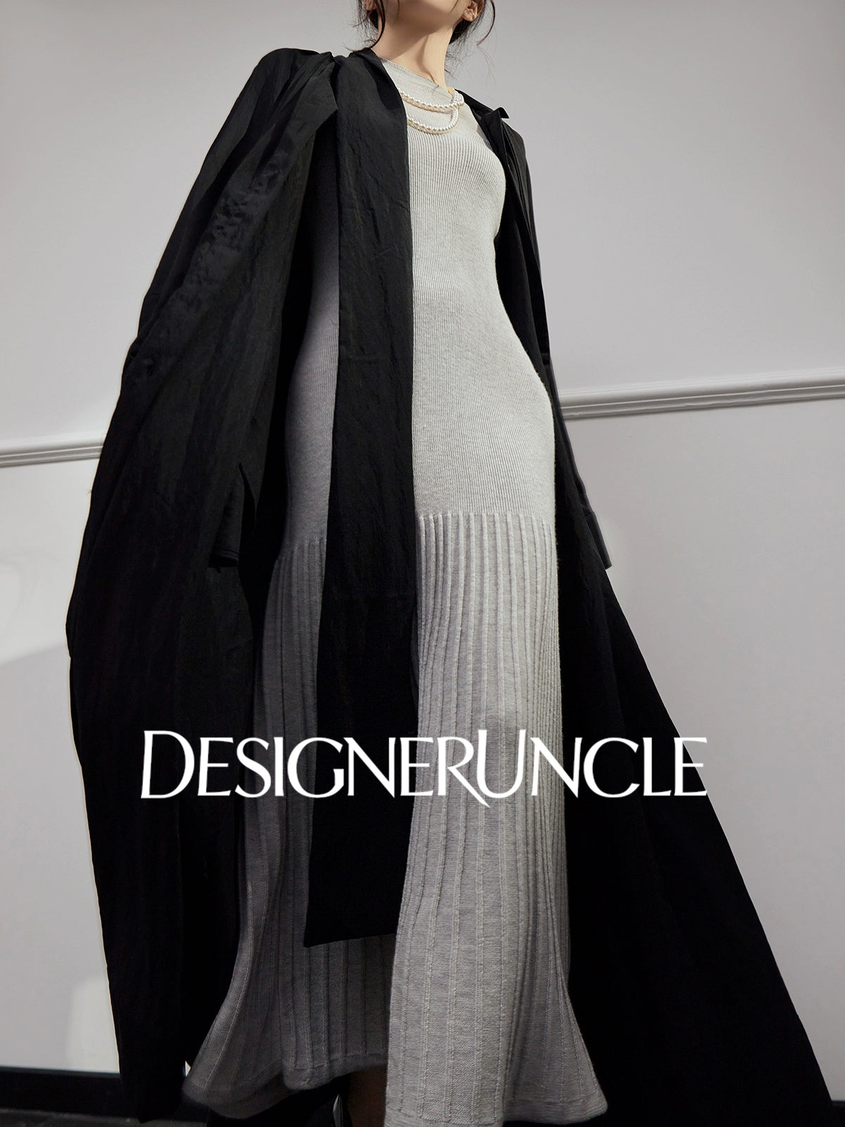 DGU "Ink Sequence" black long trench coat - BERU ?