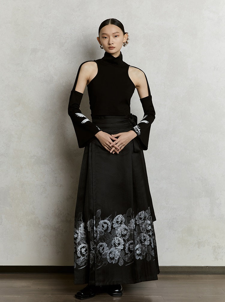 HECO Summer High Waist  Pleated Woven Gold Horse Face Skirt Woman - vaca.