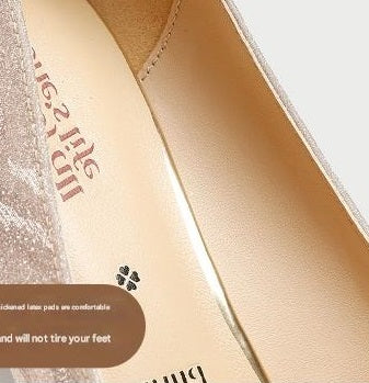 Pjjuu  gold silver stiletto kitten heel Bride Wedding pumps - EVA