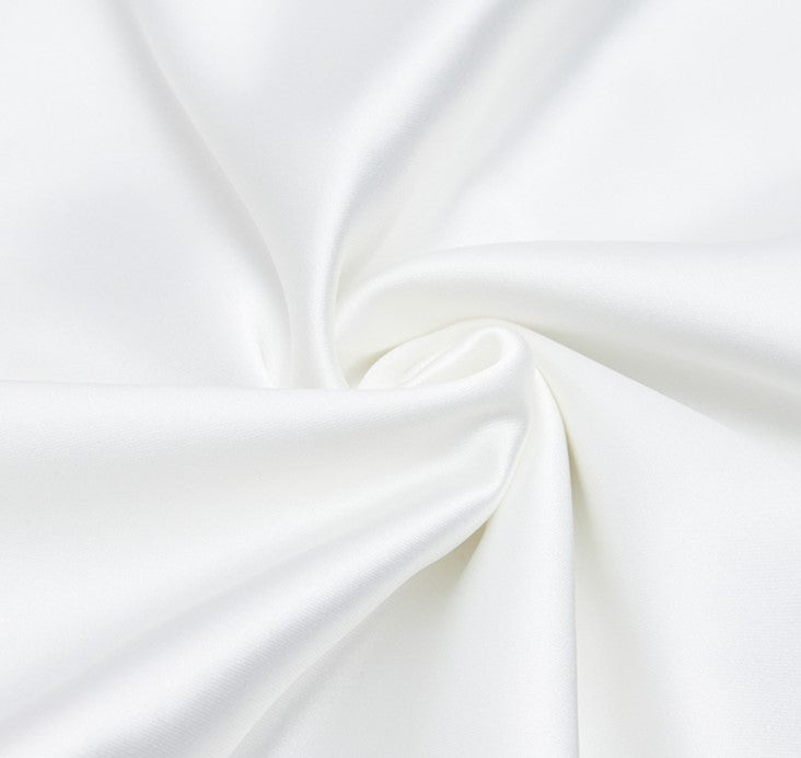 DOLLY Elegant Blue French Style Satin Sleeveless Pleated Hip Long Slit Dinner Dress-AVA