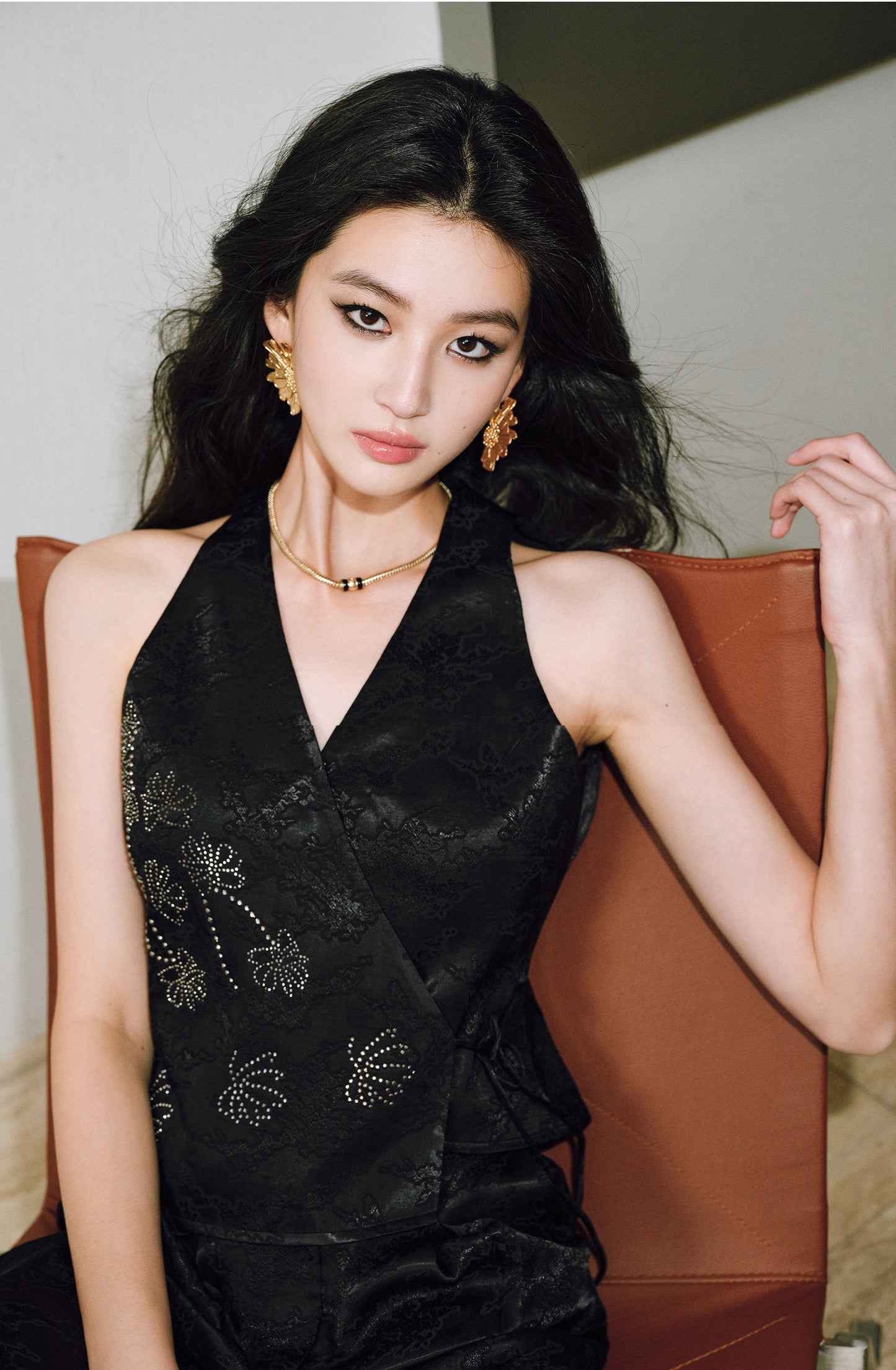 WANGXO  Cross-Strappy Top Relaxed Pants and Statement Silhouette Suits Set -ZAYA
