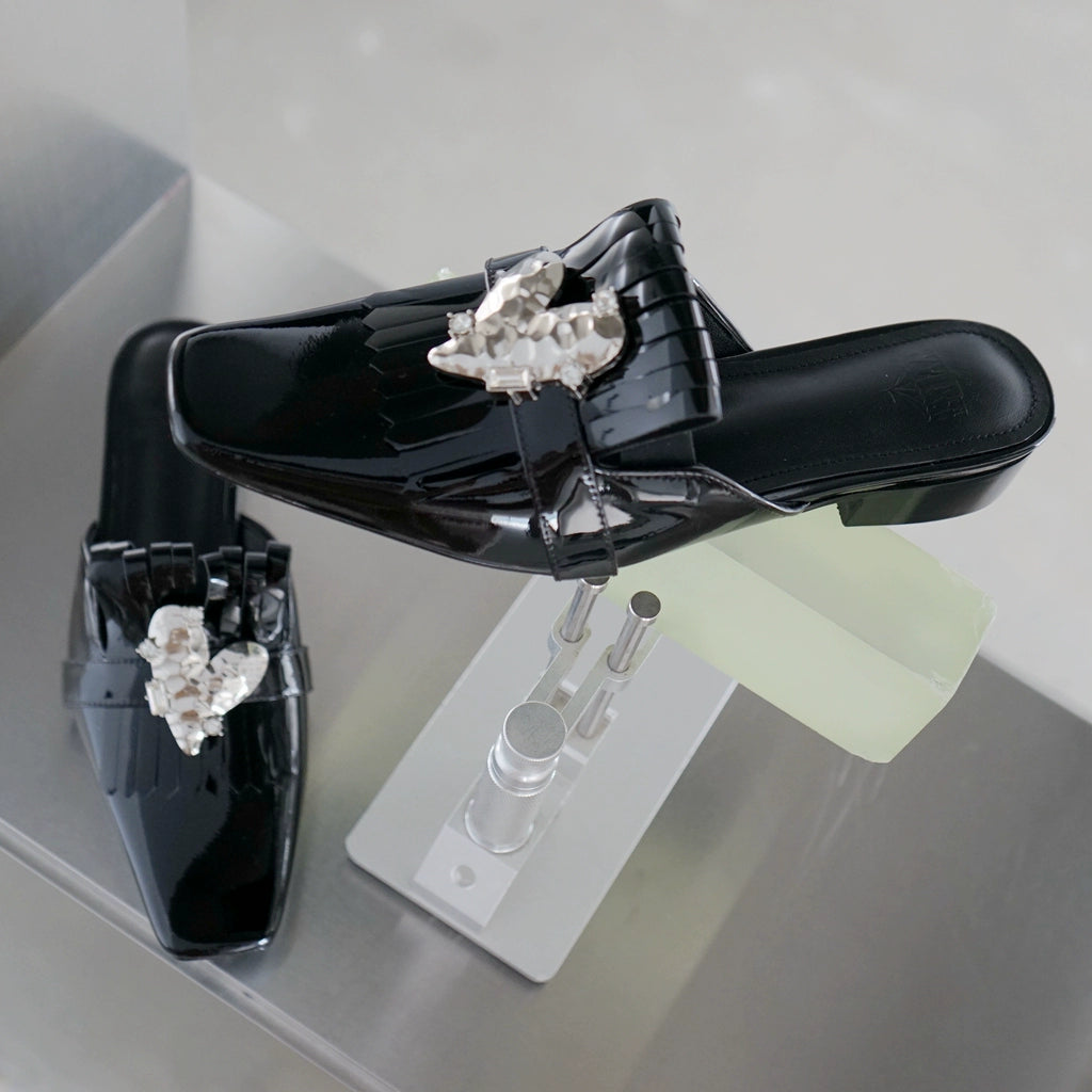 B-FEI leather semi-support square toe shoes-TINA.
