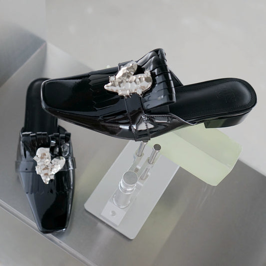 B-FEI leather semi-support square toe shoes-TINA.
