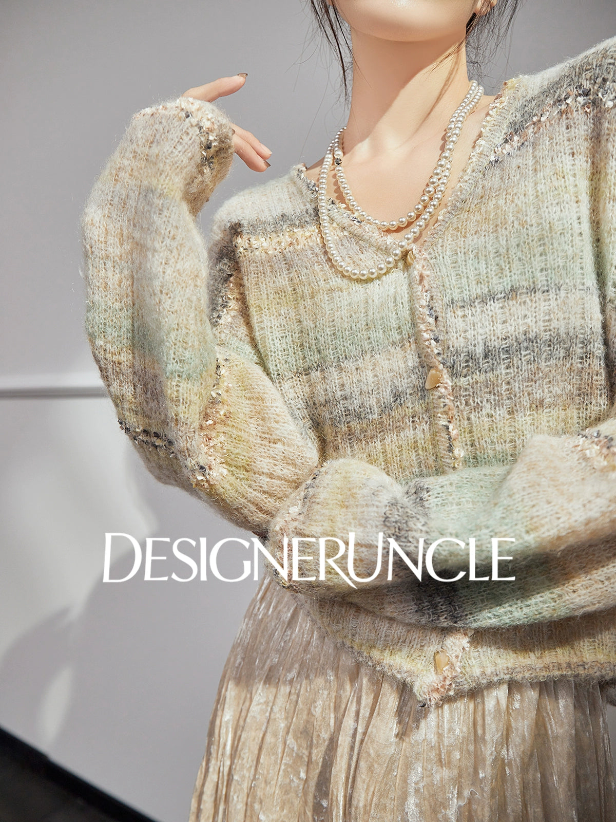 DGU "Shallow Reflection" green loose and lazy style design versatile jacket - EMBOW.