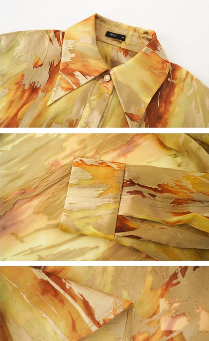 HECO Chinese National Style Burning Flower Slightly Transparent shirt- STROK.