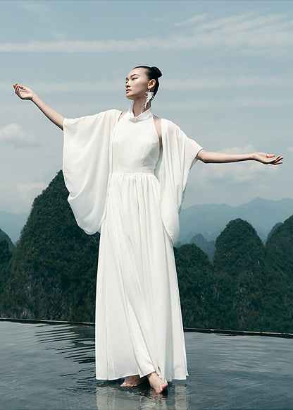 HECO Chinese Style Spell Receiving Waist Sleveless Dress - SIMMER.