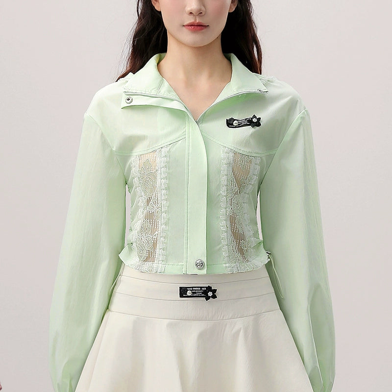 CHECOCRE Sexy Lace Hooded Top Cinched Waist Puffy Dress- INDUCE