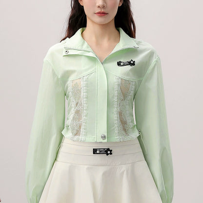 CHECOCRE Sexy Lace Hooded Top Cinched Waist Puffy Dress- INDUCE