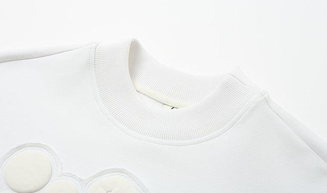 ZHUCHONGYUN white loose embroidered flower manuscript short-sleeved top-UCHIS.