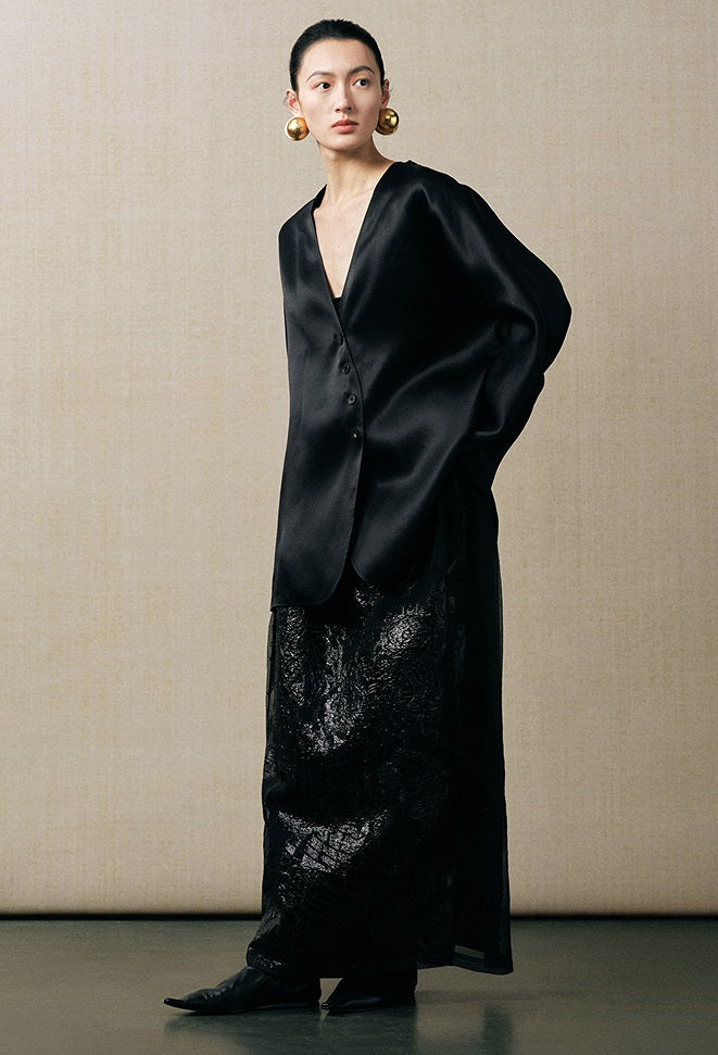 ZHUCHONGYUN sheer floral back slit bud-shaped skirt - TOPPER.