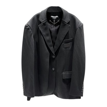 ANNAKIKI two-color patch loose silhouette blazer woman-HANWEN